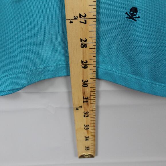 Gfore Shirt Men XXL Embroidered Tech Jersey Polo Performance Golf Blue UPF Skull - Picture 7 of 9